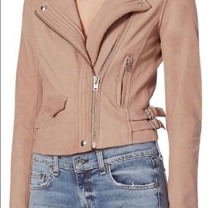 IRO
Pink Intermix Exclusive Hanaspe Ashville Leather Moto Jacket